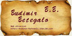 Budimir Betegalo vizit kartica